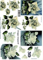 3D-Bogen Weie Rosen von LeSuh (4169625)