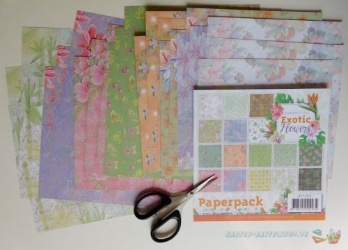 Paperpack - 23 Bgen - Exotic Flowers -Jeanines Art