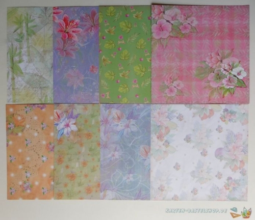 Paperpack - 23 Bgen - Exotic Flowers -Jeanines Art