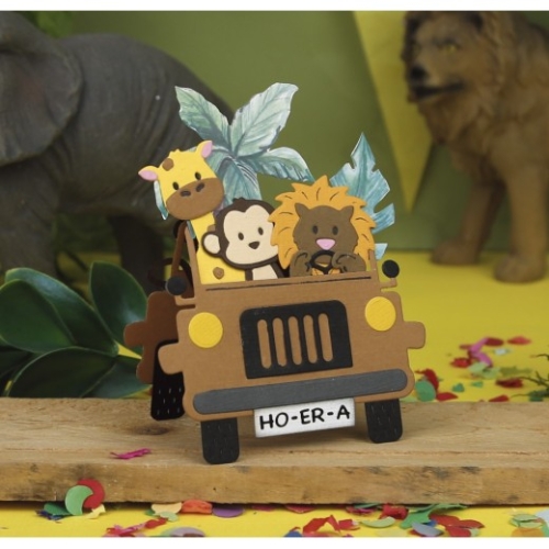 Stanz-Schablone - Jungle Party - Giraffe - Yvonne Creations (13 Teile)