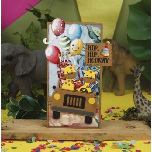 Stanz-Schablone - Jungle Party - Giraffe - Yvonne Creations (13 Teile)