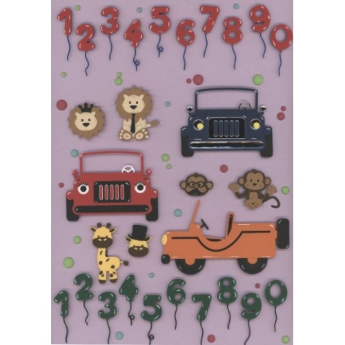 Stanz-Schablone - Jungle Party - Zahlen - Yvonne Creations - 10 Stck im Set