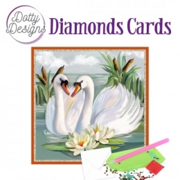 Diamond Card - Weie Schwne - quadratisch