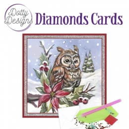 Diamond Card - Weihnachts-Eule - quadratisch