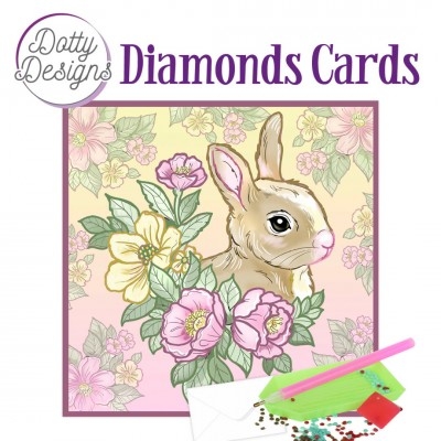 Diamond Card - Hase - quadratisch