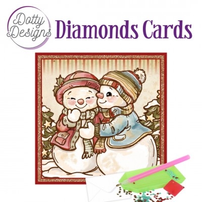 Diamond Card - Schneemnner - quadratisch