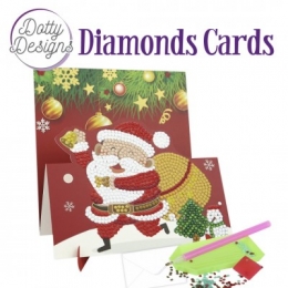 Diamond Easel Card - Santa mit Glocke - Staffelei-Karte
