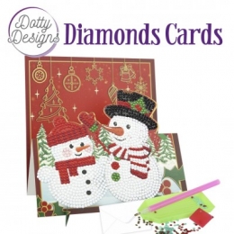 Diamond Easel Card - Zwei Schneemnner - Staffelei-Karte