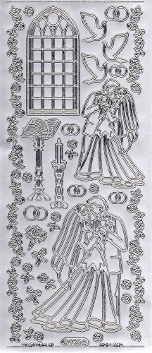 Sticker - Hochzeit - silber - 935
