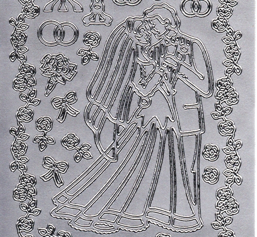 Sticker - Hochzeit - silber - 935