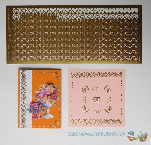 Sticker - Schleifenbordren - gold - 1239