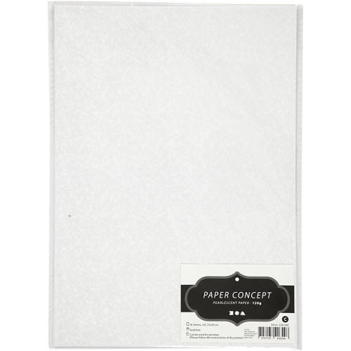 10x Flitter-Papier wei - Perlmuttglanz