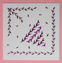 Glitter-Sticker - Bltterranke / Bordre - glitter-purple - 1241
