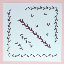 Glitter-Sticker - Bltterranke / Bordre - glitter-rosa - 1241