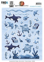 Elements Sheet - Blauer Ozean - Yvonne Creations
