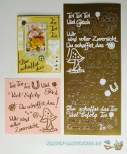 JEJE-Sticker - Viel Glck + weitere Texte - gold - 3945