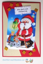 Mini-Bastelset Weihnachtsmann fr 2 Karten