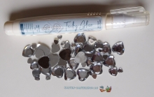 Stasssteine - Herzen - silber - 252 Stck - Schmucksteine