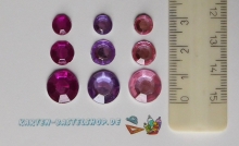 Stasssteine - rund - flieder-pink - 360 Stck - Schmucksteine