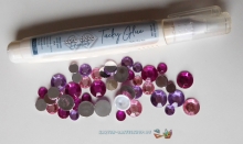 Stasssteine - rund - flieder-pink - 360 Stck - Schmucksteine