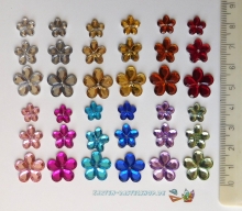 Stasssteine - Blumen - bunt - 252 Stck - Schmucksteine