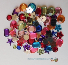 Stasssteine - Mix - bunt - ca.100 Stck - Schmucksteine