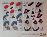 3D-Buch A4 Damen mit Hut von LeSuh (320016)