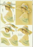 3D-Buch A5 Damen mit Hut von LeSuh (345636)