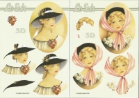 3D-Buch A5 Damen mit Hut von LeSuh (345636)