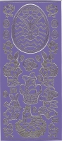 Sticker - Ostern - violett-gold - 881