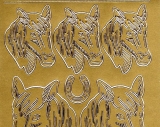 Sticker - Pferde - gold - 1008