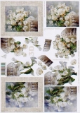 3D-Bogen Set Weie Blumen 1 (SET-019)