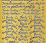 Sticker - Weihnachtliche Schriften - gold - 454