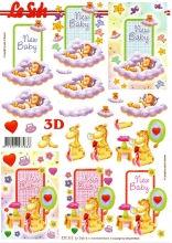 3D-Bogen Baby & Plschtier / New Baby von LeSuh (777.111)