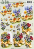 3D-Bogen Holzschuhe mit Blumen von Nouvelle (8215223)
