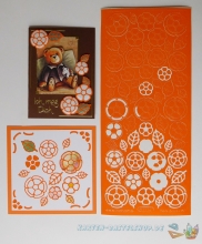 Sticker - Blumen - orange - 1114
