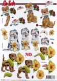 3D-Bogen Hund mit Blumen von LeSuh (777.427)