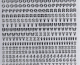 Sticker - Buchstaben und Zahlen - silber - 1000