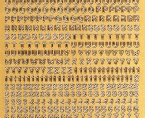 Sticker - Buchstaben und Zahlen - gold - 1000