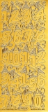 Sticker - Zahlen mit Hut - gold - 1203