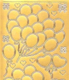 Sticker - Luftballons - gold - 1112