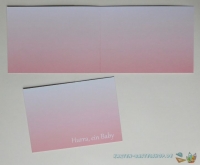 5x Doppelkarten Hurra ein Baby rosa + 5 Umschlge
