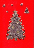 Glitter-Sticker -Weihnachtsbaum -silber-gold-7071