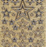 Glitter-Sticker -Sterne -gold-silber-7074