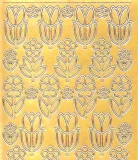Sticker - Blumen - gold - 1133