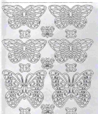Sticker - Schmetterlinge - silber - 1013