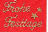 Sticker - Frohe Festtage - gold - 464