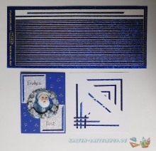 Glitter-Sticker - Rand - blau - 1149