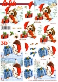 3D-Bogen Weihnachtshund und Katze von LeSuh (777547)