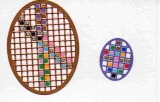 Mosaik-Sticker - Ovale (Eier) - 1080 - blau